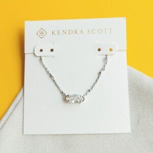 Kendra Scott Genevieve White Crystal Satellite Pendant Necklace in Silver